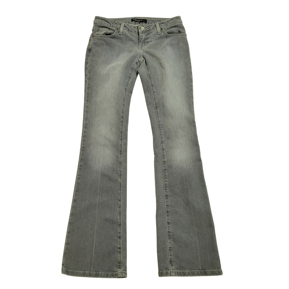 Y2K American Eagle Flare Jeans Womens 0 Grey Wash Low Rise Bootcut Denim 28x31